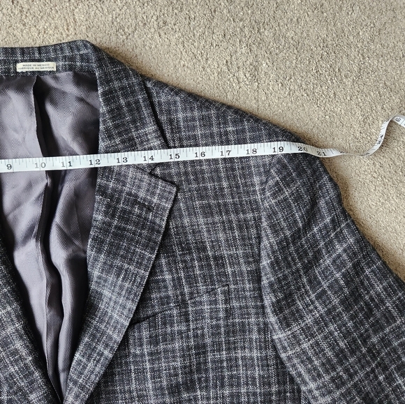 Linen Silk Wool Blend Grey Charcoal lightweight Blazer Suite Jacket Sports Coat - Picture 13 of 16